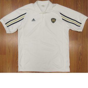 NOTRE DAME FIGHTING IRISH SHIRT ADIDAS POLO SHIRT WHTIE Sz LARGE, L